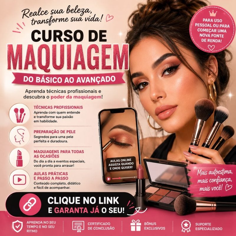 Curso de Maquiagem - Aprenda rápido e fique Linda