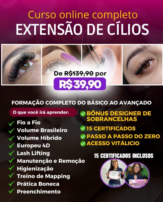 Curso de Extensão de Cílios
