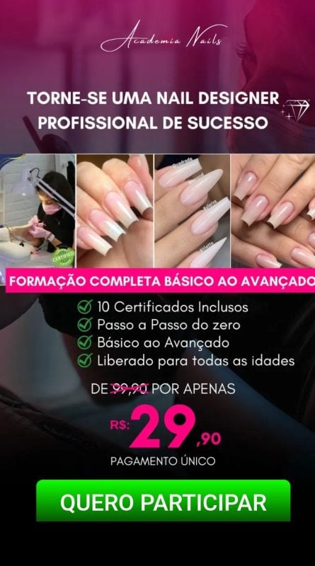 Nail Designer Profissional - Curso Completo Alongamento de Unhas