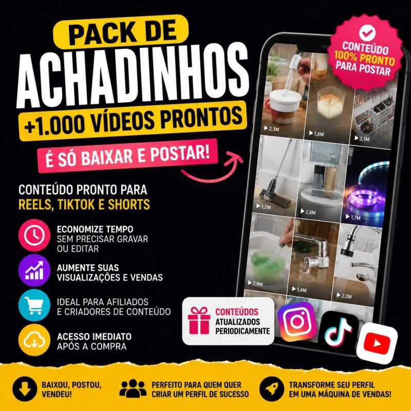 Pack Premium de Achadinhos Conteúdo Pronto para Publicar