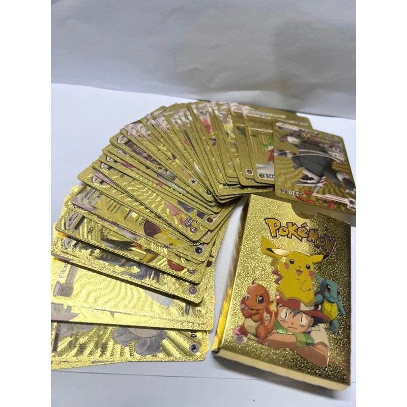 Kit Cartas Pokémon 55 Peças Gold Edition Cards Raros e Colecionáveis — foto 2