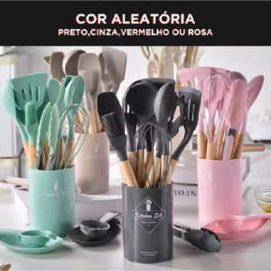 Kit com 12 utensílios de silicone! Resistentes, antiaderentes e fáceis de limpar. #Cozi — foto 3