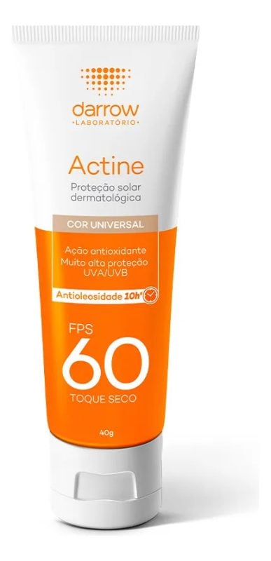 Protetor Solar Cor Universal Fps60 Antioleosidade Actine 40g
