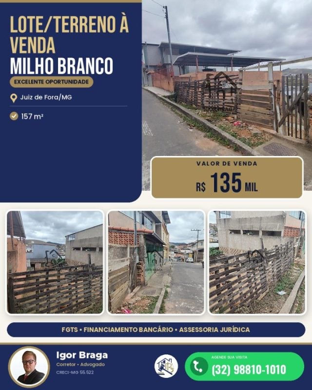 Terreno para Venda em Juiz de Fora, Milho Branco