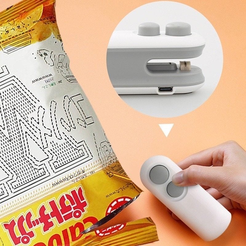 Mini Máquina Seladora Recarregável Para Embalagens Plásticas - Selagem Ráp — foto 2