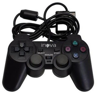 Controle Com Fio Compatível Com Playstation Ps2 Cor Preto