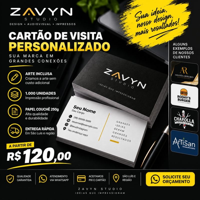 Cartão de Visita Personalizado 1.000 Unidades