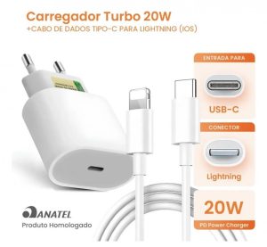 Carregador Compativel Com iPhone 8 X Xr 11 12 13 14 Pro Max Turbo Fonte Tipo C Boyu Cell — foto 3