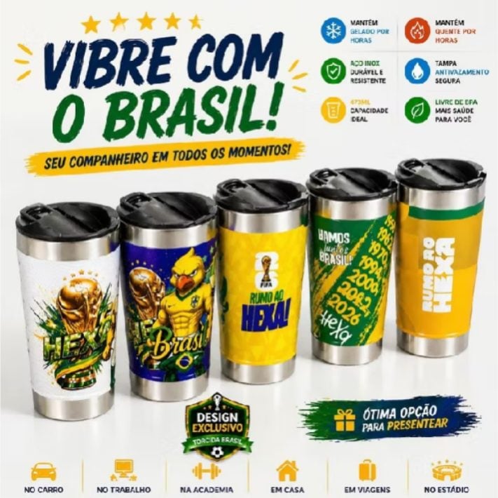 Copo Térmico 473 Ml Personalizados Brasil Copa — foto 2