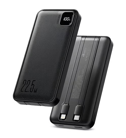 Power Bank 10.000mAh Turbo 22,5W com Display Digital e Cabos Integrados Power Bank 10.000m