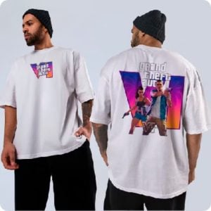Camiseta Basica Ou Oversized GTA 6 Arte Exclusiva Lancamento Data Arte Game Do Ano Moda. — foto 7