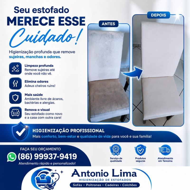 Higienização de cadeiras