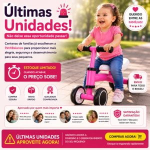 Bicicleta de Equilíbrio Infantil Sem Pedal 4 Rodas Rosa para Bebê 12 Meses Desenvolvimento — foto 4