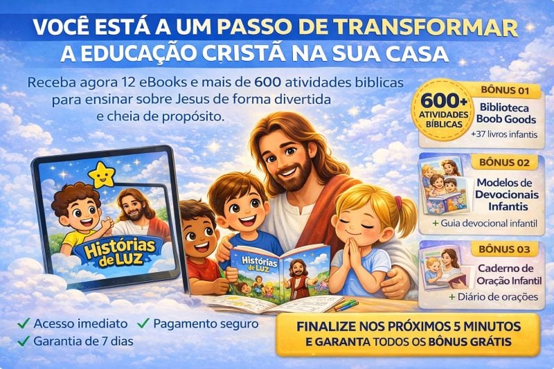 Passo com Jesus- kit com mais de 600 atividades bíblicas feitas para crianças.