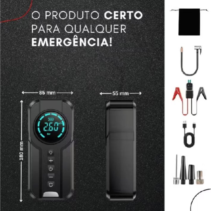 Bateria Auxiliar De Partida Portátil Com Bomba De Ar — foto 2