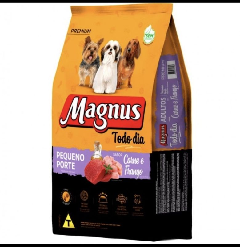 Ração Magnus Todo Dia Pequeno Porte 3kg Carne e Frango Nutrição Completa para Cães