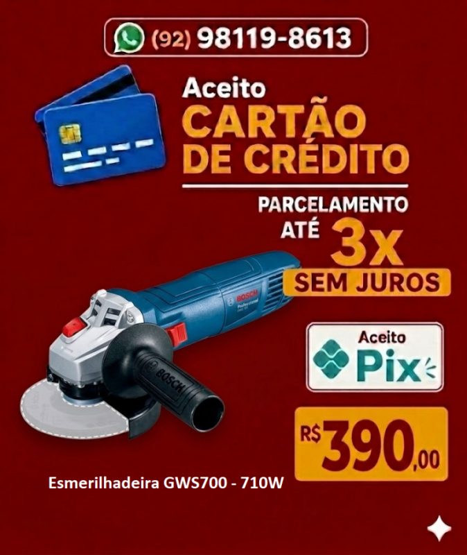 Bosch Esmerilhadeira GWS700, 710W - NOVA