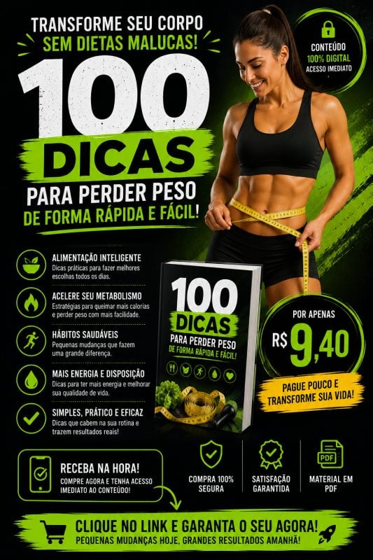 100 dicas para perder peso de forma rápida e saudável