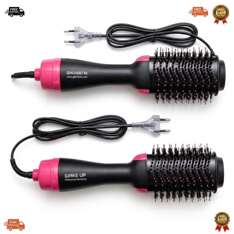 Escova Secadora 3 em 1 110V Alisadora Seca Alisa e Modela Íons Negativos Antifrizz