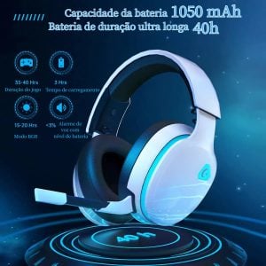 Fone De Ouvido Gamer Headset USB Olafvi Captain 300 Com Fio Branco — foto 3
