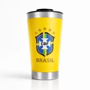Copo Térmico Seleção Brasileira CBF Oficial 4,5h Gelado Inox 3 Cores — foto 3