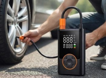 Compressor Portátil Car Air Pump Digital Com Visor Para Carro Moto Bike Calibrador De Pneu — foto 2