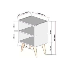 Mesa de Cabeceira Retrô Compacta com Nicho para Quarto Sala Casal ou Solteiro — foto 3