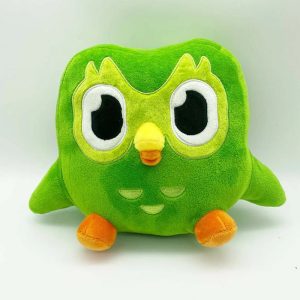 Pelúcia Mascote Duolingo Inglês Passarinho Coruja Verde — foto 4