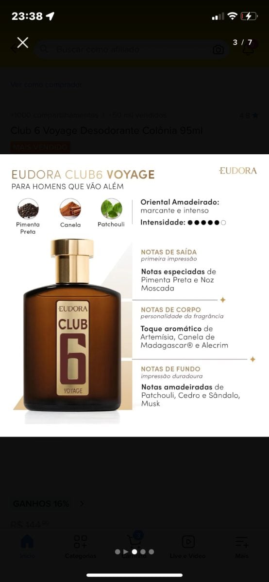 Club 6 Voyage Desodorante Colônia 95ml — foto 2