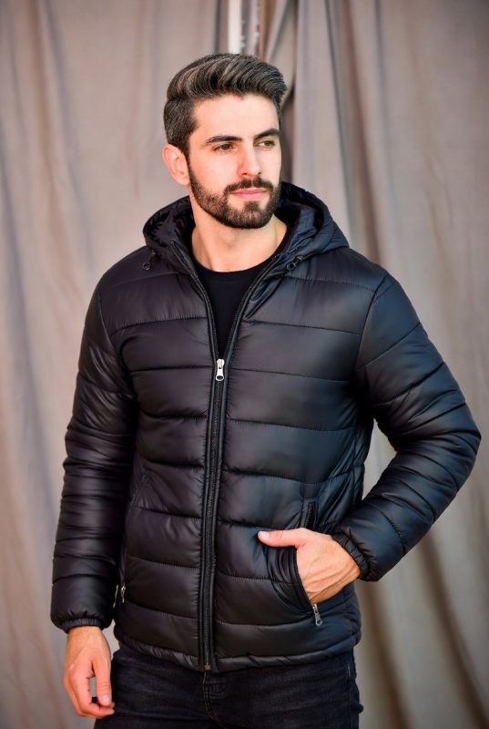 Jaqueta Puffer Masculina Bobojaco Bomber Blusa de Frio Inverno Neve Com Touca Removível