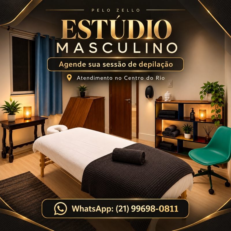 Depilação masculina a domicílio ou no centro do Rio