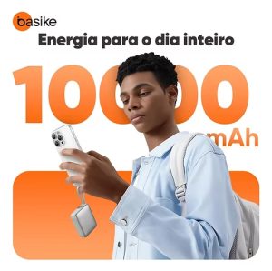 Power Bank Basike 10000 mAh com Cabo USB-C e Carregamento Rápido 35W para iPhone e Samsung — foto 8