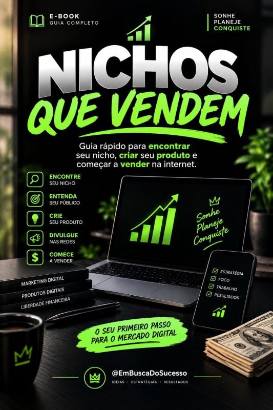 Um ebook completo para te ajudar a criar seu produto do zero e encontrar um nicho!