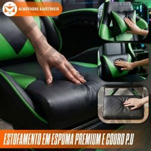 Cadeira Gamer Profissional Escritório Ergonômica Reclinável Confortável Com Rodinha E Apoi — foto 3