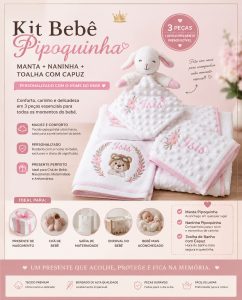 Kits Bebê Personalizados Manta Naninha Fraldas Enxoval — foto 5