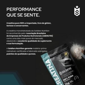 Creatina 1kg Suplemento Monohidratada em pó 100% Pura - Soldiers NutritionCreatina 1kg Sup — foto 6