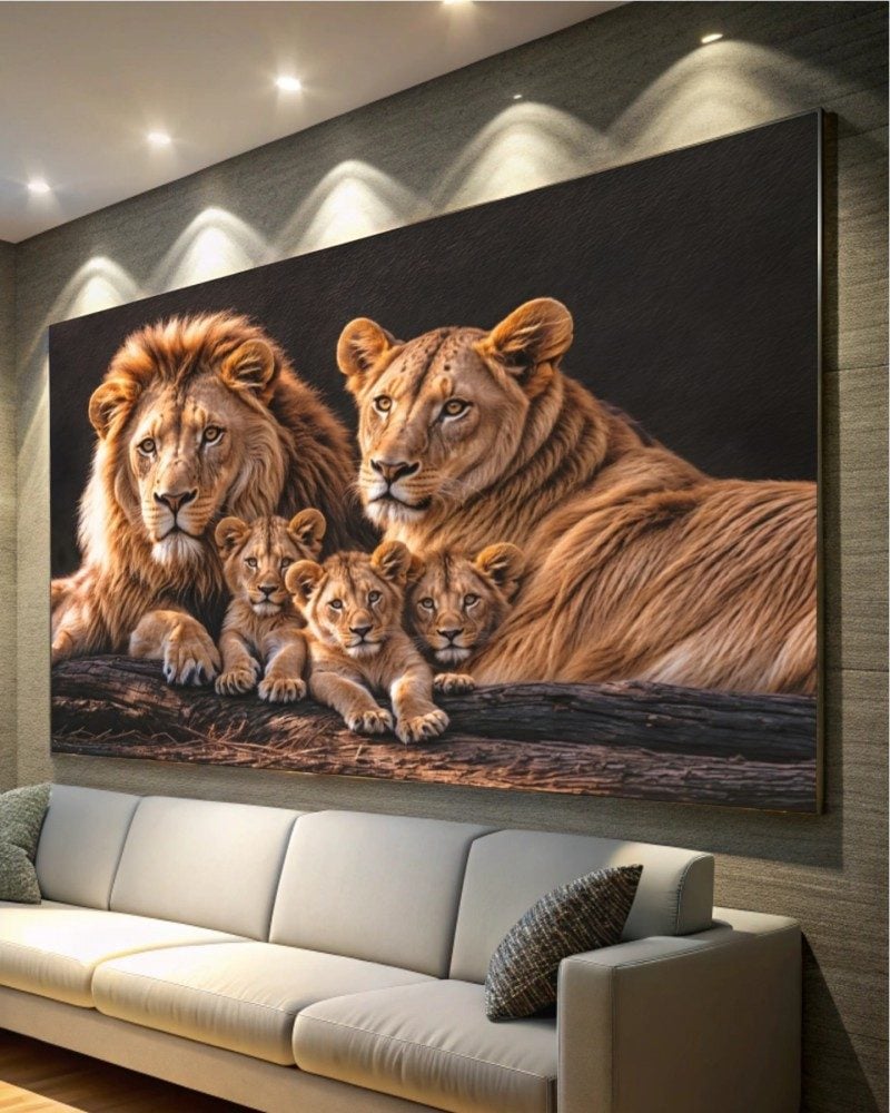 Quadro Decorativo Leão Nunca foi Sorte Sempre Foi Deus 100x200 Canvas — foto 2