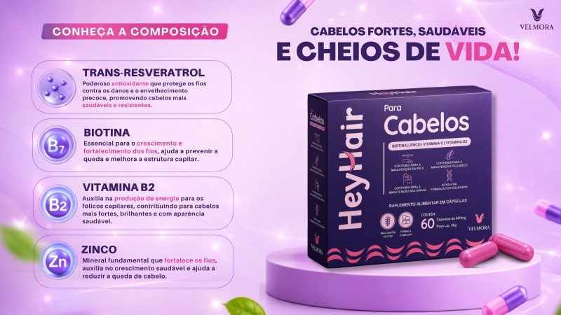 HeyHair Original / Vitamina para Crescimento e Fortalecimento dos Cabelos — foto 2