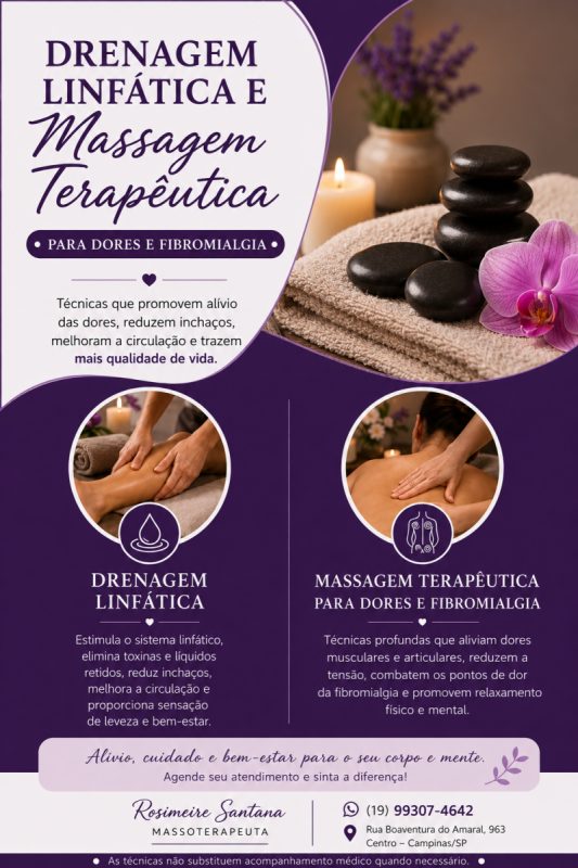 Drenagem linfática e massagem terapêutica