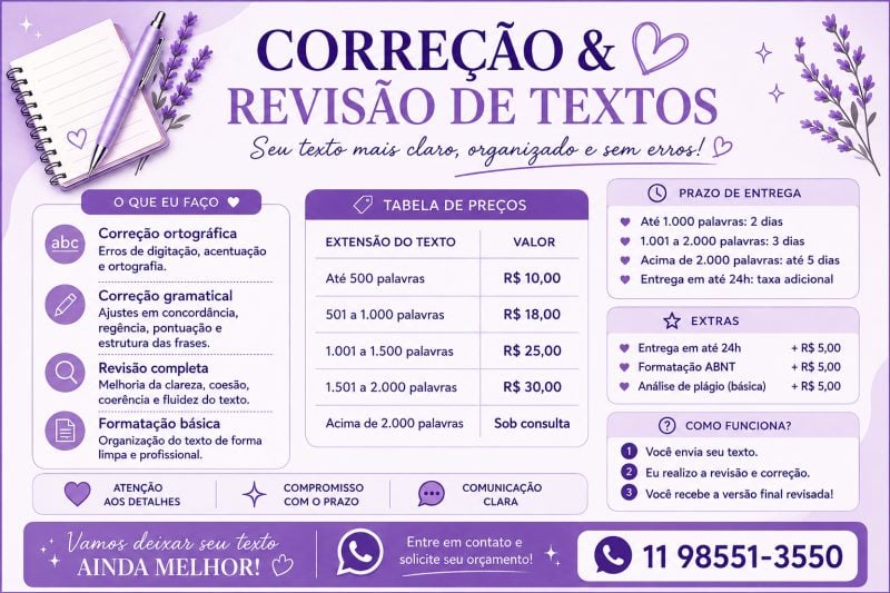 Correção e Revisão de Textos Escrita Clara e Sem Erros