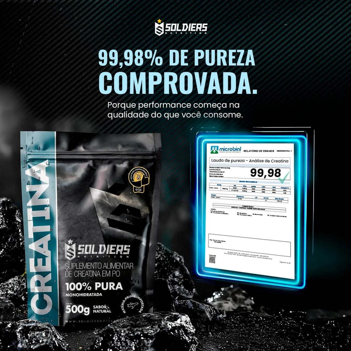 Creatina 1kg Suplemento Monohidratada em pó 100% Pura - Soldiers Nutrition — foto 2