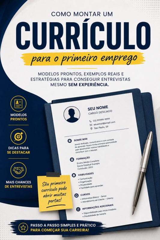 E-book de dicas para montar seu currículo para o primeiro emprego