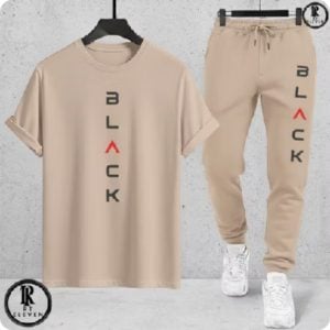 Kit conjunto camiseta e calça moletom moda masculina camiseta casual blak malha algodão — foto 7