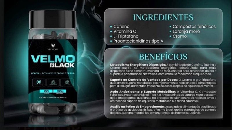 Combo Velmo Black Original - Drink + Cápsulas / Frete Grátis. — foto 2
