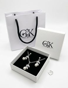 Conjunto prateado zircônia e pérola — foto 3