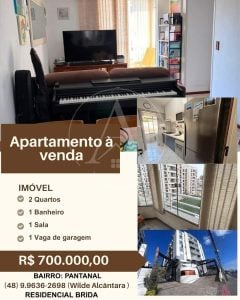 Apartamento para Venda em Florianópolis, Pantanal, 2 dormitórios, 1 banheiro, 1 vaga — foto 4
