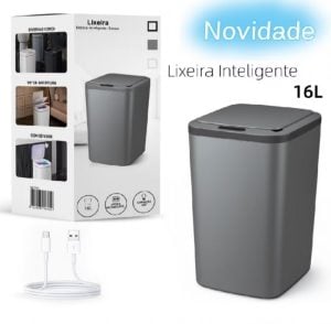 Lixeira Inteligente Capacidade 16 L Recarregável Automático com Sensor na Tampa — foto 4