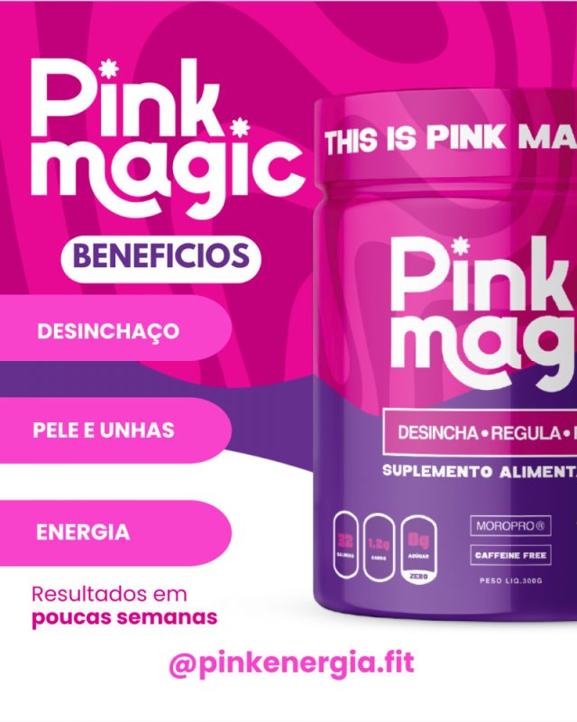Pink Magic - Pré Treino Feminino - Desincha, Regula E Renova