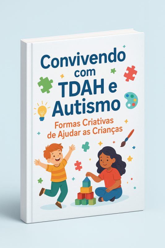 Ebook Digital Convivendo com TDAH e AUTISMO, Formas criativas de ajudar as crianças