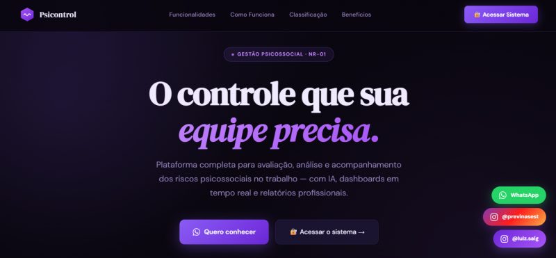 Psicontrol - Sistema de Avaliação de Risco Psicossocial NR-01 — foto 2